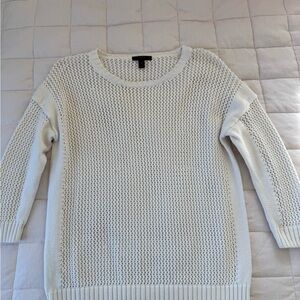 J. Crew Cream Crew Neck Cotton Sweater